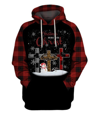 Chrirtmas Begings with Christ Hoodie