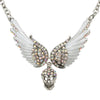 Crystal Angel Wings Skull Choker Necklaces