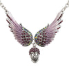 Crystal Angel Wings Skull Choker Necklaces