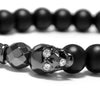 Multi-Color Natural Stone Matte Skull Bracelets