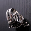 Sterling Silver Red Skull Cross Charm Ring