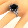 Geometric Skull Black Stone Engagement Ring