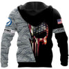 Skull Gift Gift For Army US Air Force Skull US Unisex Size Zipup Hoodie