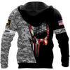 Skull Gift Gift For Army Army ACU Skull Unisex Size Zipup Hoodie