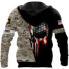 Skull Gift Gift For Army Army Multicam Skull Unisex Size Zipup Hoodie