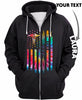 Gifts For Nurses Personalized Tie Dye Flag CNA Nurse Sweater Zipup Hoodie