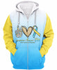 Peace Hope Down Syndrome Awareness Long Sleeves Kids Hoodies