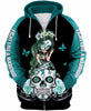 Skull Gift Fight Like A Warrior™ Teal Ovariant Cancer Sugar Skull Girl Awareness Hoodie