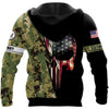 Skull Gift Gift For Army US Navy Type 3 Skull US Unisex Size Zipup Hoodie