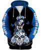 Skull Gift Multi-color Sugar Skull Girl Cancer Awareness Zip up Hoodie 3d Skull Hoodies 3d Skull Print Pocket Hoodie