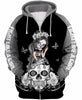Skull Gift Multi-color Sugar Skull Girl Cancer Awareness Zip up Hoodie 3d Skull Hoodies 3d Skull Print Pocket Hoodie
