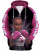 3D Pink Warrior Breast Cancer Awareness Unisex  Zipup/ Pullover Hoodie T-shirt Sweatshirt