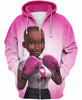 Multi-color Melanin Warrior Health Awareness Zip-up  Hoodie