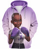 Multi-color Melanin Warrior Health Awareness Zip-up  Hoodie