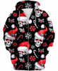 Skull Gift Xmas Christmas Skulls Multi Types Pullover/Zipup Hoodie, Long Sleeve Shirt, and Tshirt US Unisex size Skull Sweatshirt Skull With Hoodie