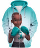 Multi-color Melanin Warrior Health Awareness Zip-up  Hoodie