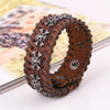 Wide Cuff Leather Punk Skull Bracelet