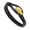 Genuine Leather Alloy Woven Leather Bracelet