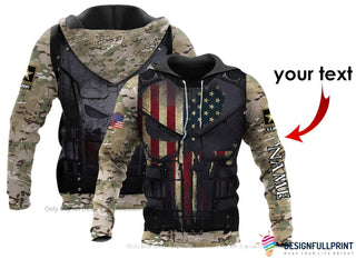Gift For Army Army American Flag Personalized Unisex Hoodie LN