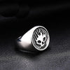 Stainless Steel Flame Skull Biker Ring