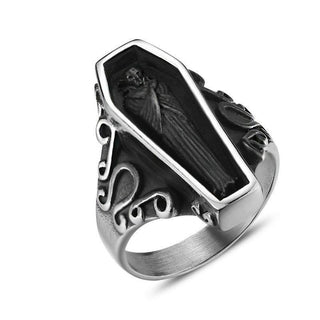 Dead Man Coffin Skull Ring
