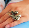 Cross Monoplane Wings Skull Rings