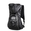 Skull Leather Backpack with Hood - designfullprint