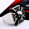 Heavy Metal Cross Skull Biker Ring