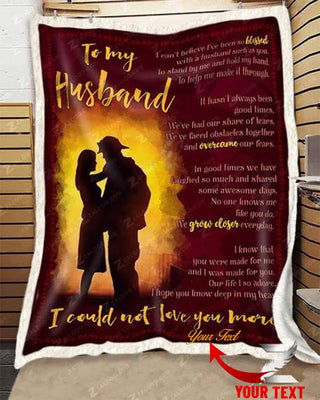Gift For Mom Personalized Firefighter Fireman Blanket Wedding Anniversary Gift For Husband Custom Fire Department Blankets Sherpa Blanket HG