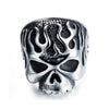 Fire Skull Head Stainless Steel Ring