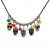 Crystal Stone Natural Colored Skull Necklace