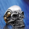 Multi-Color Triple Skull Stainless Steel Ring