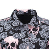Elegant Pink Rose  Mid-long Skull Trendcoat - designfullprint