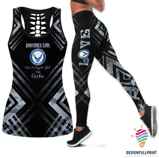 Air force Airforce Girl Tank Top And Leggings Set