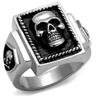 Stainless Steel Black Frame Skull Ring