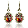 Natural Stone Crystal Skull Head Earrings
