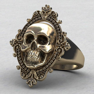 Charming Ancient Gold Plated Skull Ring
