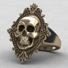 Charming Ancient Gold Plated Skull Ring