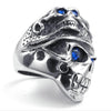 Classic Retro Skull Blue Eye Zircon Ring
