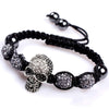 White Shining Crystal Skull Bracelet