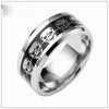 Skeleton Pattern Biker Ring