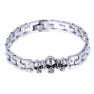 Stainless Steel Skull Box Chain Bracelet