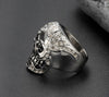 Vintage Diamond Stainless Steel Skull Ring