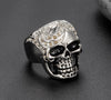 Vintage Diamond Stainless Steel Skull Ring
