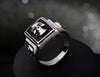 Stainless Steel Black Frame Skull Ring
