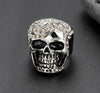 Vintage Diamond Stainless Steel Skull Ring