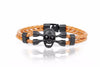 Knighthood Skull Charm Leather Bracelet