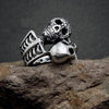 Vintage Double Skull Stainless Steel Ring