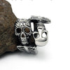 Vintage Double Skull Stainless Steel Ring