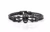 Knighthood Skull Charm Leather Bracelet
